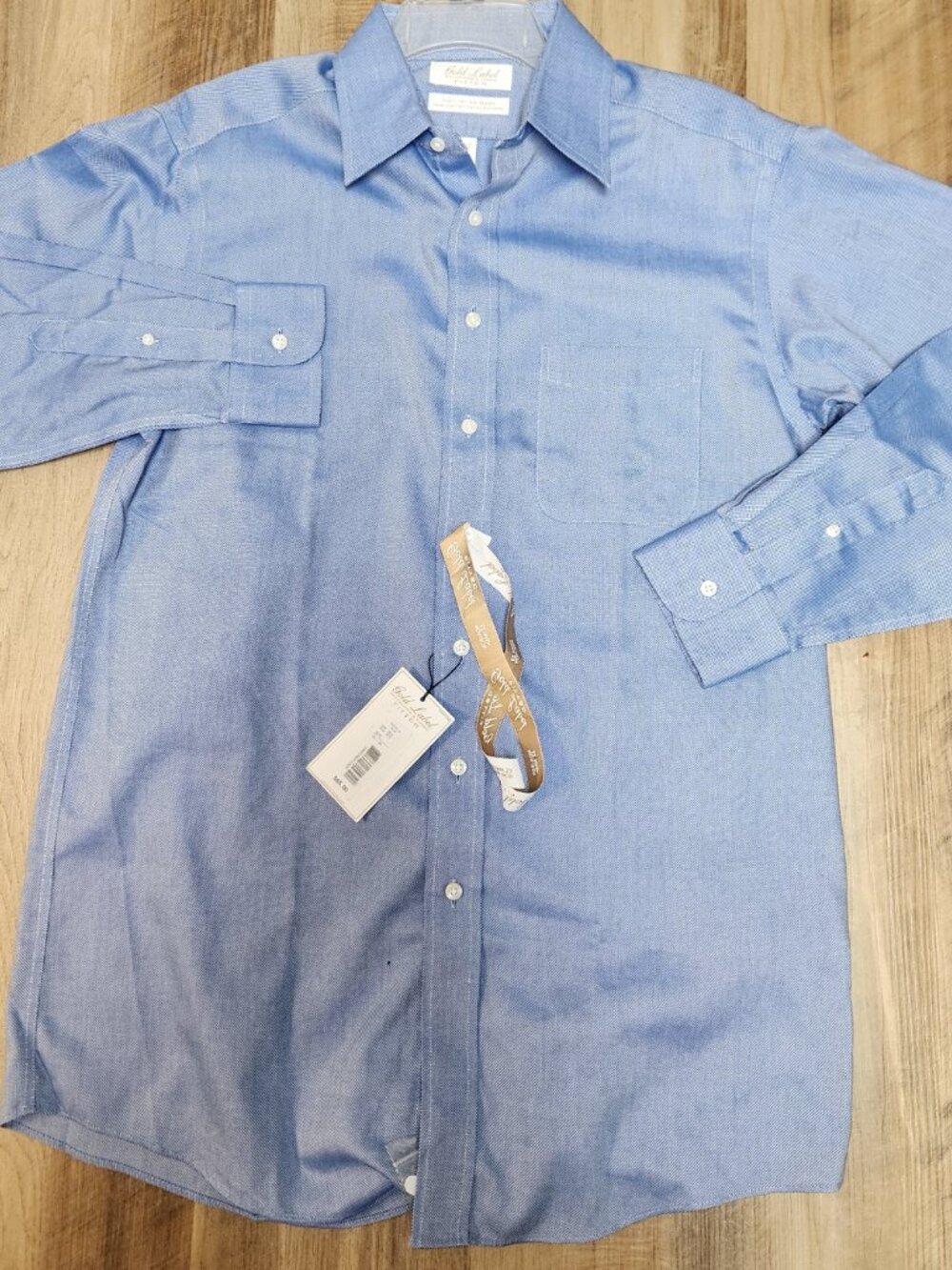 New Roundtree & Yorke Gold Label Men's Blue Dress Shirt Size 15.5-34